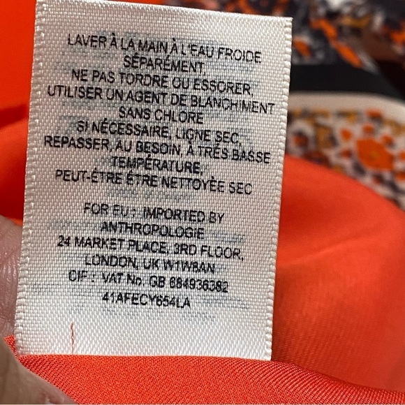 Maeve Dress Women’s Size 0 Orange Canna 100% Silk Shift Dress - Picture 8 of 13